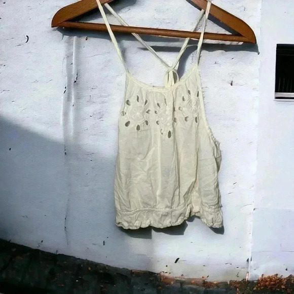 Aerie boho eyelet cropped top  S - Picture 1 of 5